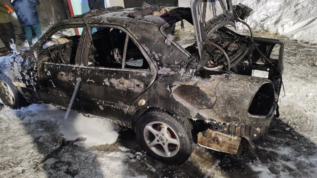 Загорание автомобиля в Барановичах по ул. Куйбышева